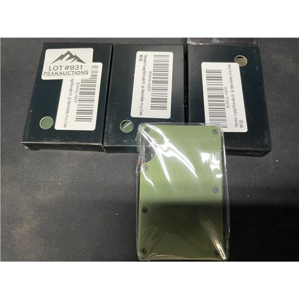 Lot of 3 Mountain Voyage Minimalist Mens Wallets - Army Green Colour