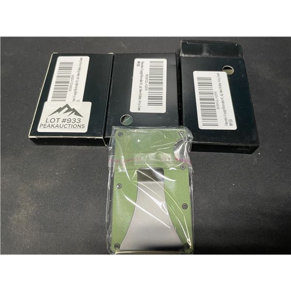 Lot of 3 Mountain Voyage Minimalist Mens Wallets - Army Green Colour