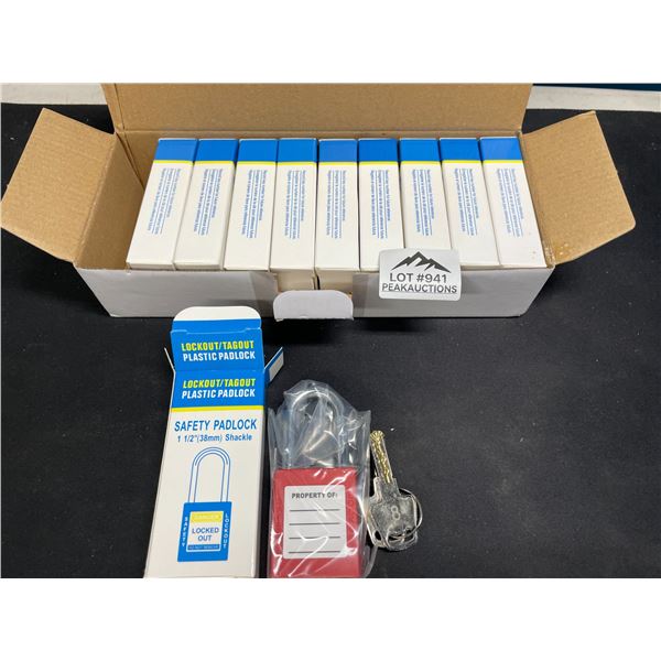 Lot of 1 Box of 1 1/2" Safety Padlocks - 10 Pack