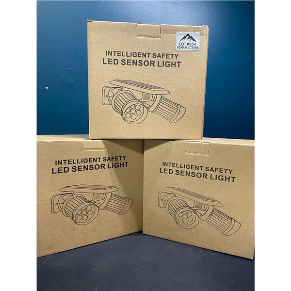 Lot of 3 LED Outdoor Motion Sensor Lights