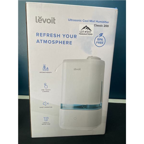 Lot of 1 Levoit Ultrasonic Top-Fill Cool Mist 2-in-1 Humidifier & Diffuser - Brand New!!