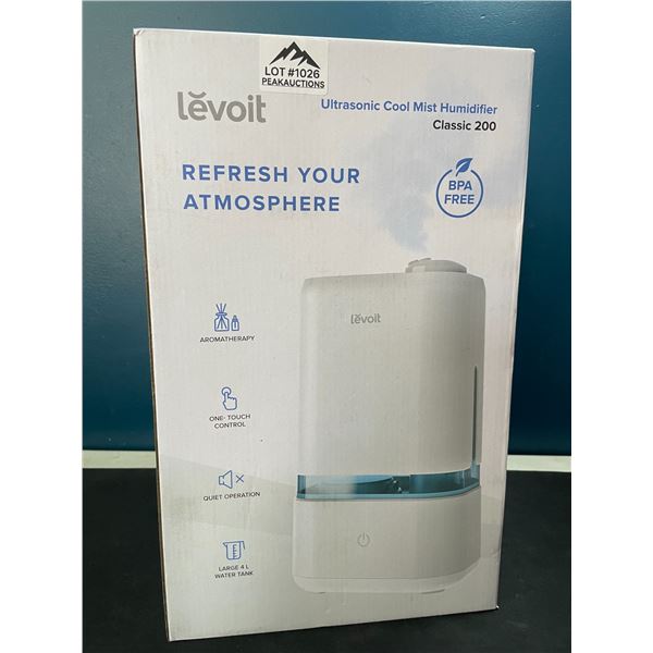 Lot of 1 Levoit Ultrasonic Top-Fill Cool Mist 2-in-1 Humidifier & Diffuser - Brand New!!