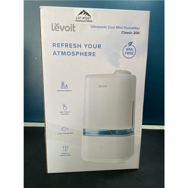 Lot of 1 Levoit Ultrasonic Top-Fill Cool Mist 2-in-1 Humidifier & Diffuser - Brand New!!