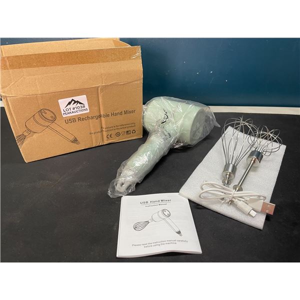 Lot of 1 USB Rechargeable Kitchen Hand Mixer - Mint Green