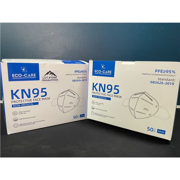 Lot of 2 Boxes of KN95 Protective Face Masks - 50pcs per box/100 total