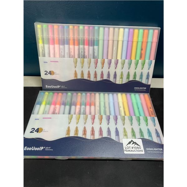 Lot of 2 Multi-Packs of Highlighters - 24 Colours per pack!