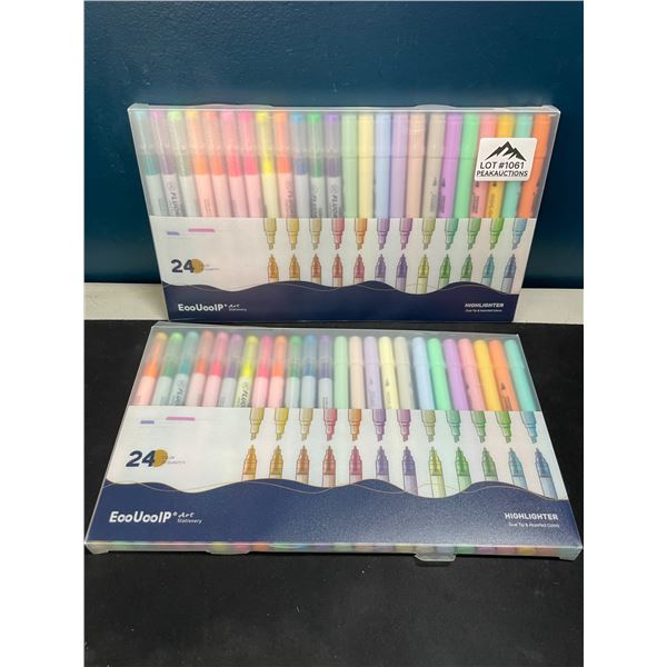 Lot of 2 Multi-Packs of Highlighters - 24 Colours per pack!