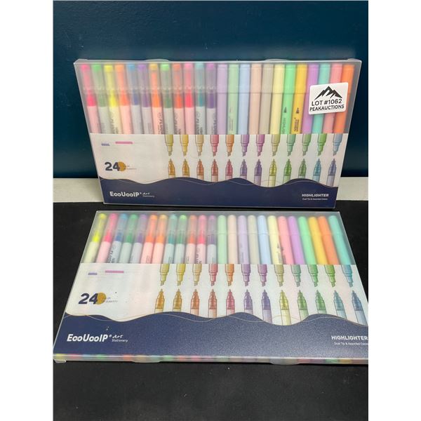 Lot of 2 Multi-Packs of Highlighters - 24 Colours per pack!