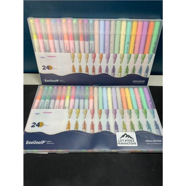 Lot of 2 Multi-Packs of Highlighters - 24 Colours per pack!
