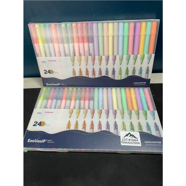 Lot of 2 Multi-Packs of Highlighters - 24 Colours per pack!
