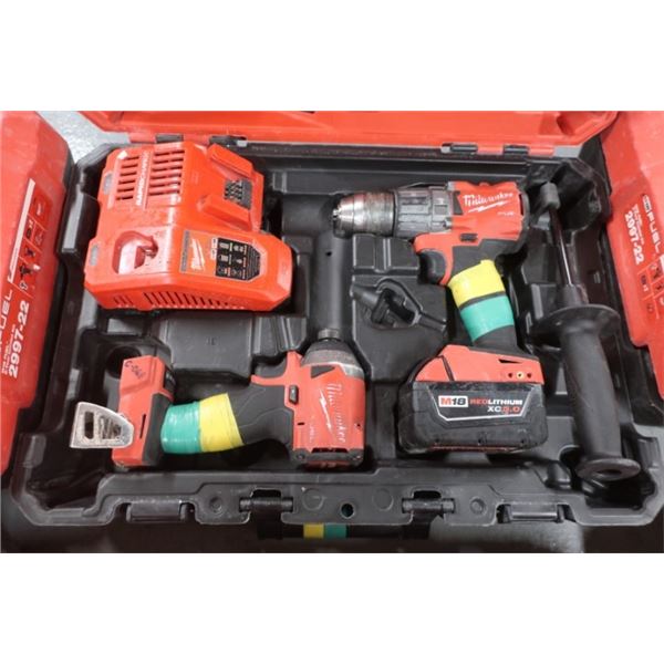 (G7A)ENS. MARTEAU PERFORATEUR AVEC VISSEUSE À PERCUSSION MILWAUKEE 2997-22
