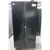 Image 1 : CABINET EN MÉTAL MOBILE 4-ÉTAGÈRES 36"x18"x77.5" NOIR AVEC CLE