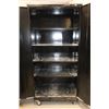 Image 2 : CABINET EN MÉTAL MOBILE 4-ÉTAGÈRES 36"x18"x77.5" NOIR SANS CLE
