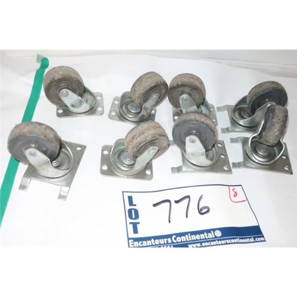 LOT DE 8 ROUES PIVOTANTES 2" dia