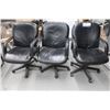 Image 1 : LOT DE 3 CHAISES DE BUREAU MÉTAL/CUIRETTE NOIRES TEL-QUEL