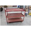 Image 1 : CHARIOT 3 TABLETTES 45"x20"x24" MÉTAL ROUGE