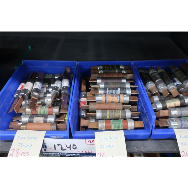 LOT: 98 FUSIBLES ASST (70, ET 100 AMP)