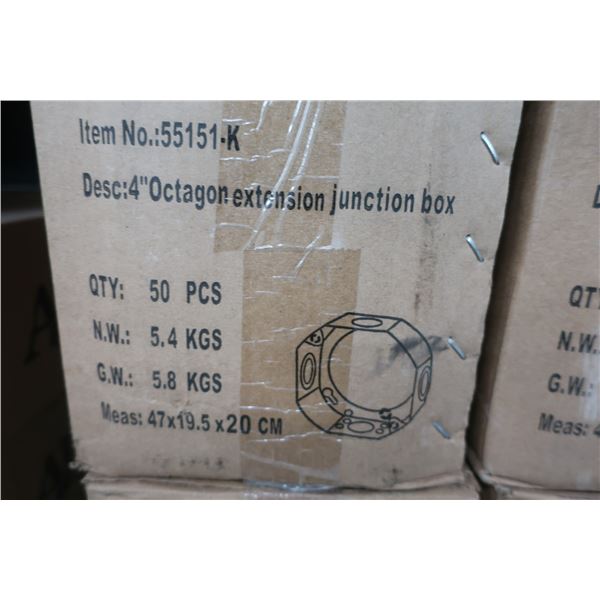 BTE DE 50pcs 4" OCTAGON EXTENTION JUNCTION BOX #55151-K