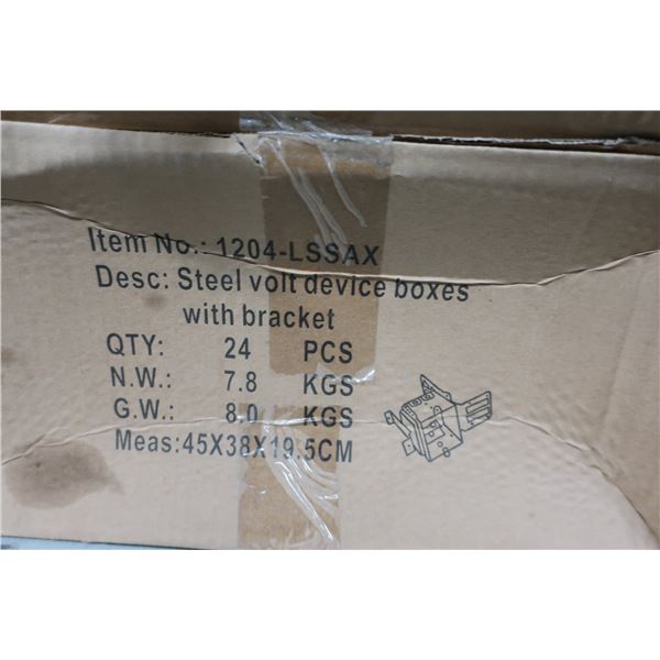 BTE DE 24pcs STEEL VOLT DEVICE BOXES WITH BRACKETS #1204-LSSAX