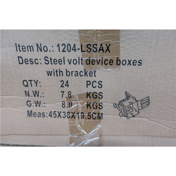 BTE DE 24pcs STEEL VOLT DEVICE BOXES WITH BRACKETS #1204-LSSAX