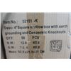 Image 1 : BTE DE 50pcs 4" SQUARE SHALLOW BOX WITH EARTH GROUNDING AND CONCENTRIC KNOCKOUT #52151-K