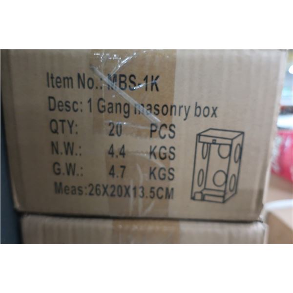 BTE DE 20pcs 1 GANG MASONRY BOX #MBS-1K