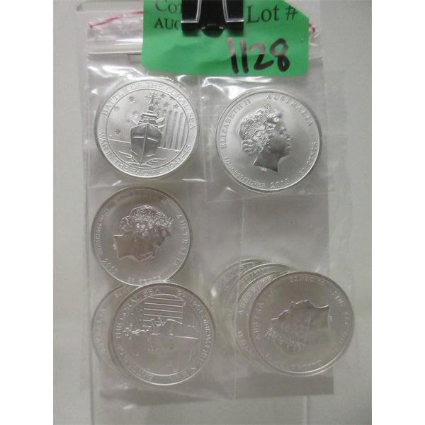 10 x 1/2 Oz .999 Silver 2015 Battle of Coral Sea Coins