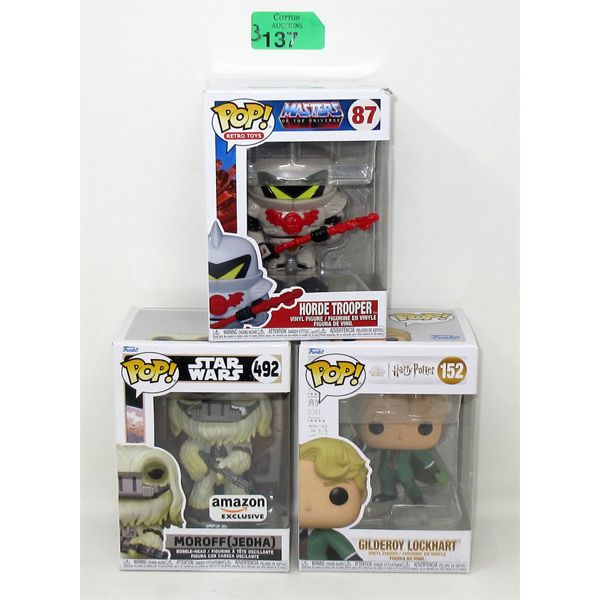 3 New Funko Pop Vinyl Figurines