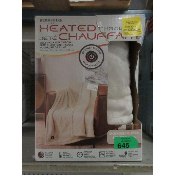 Berkshire White 50" x 60" Heated Throw - Open box 