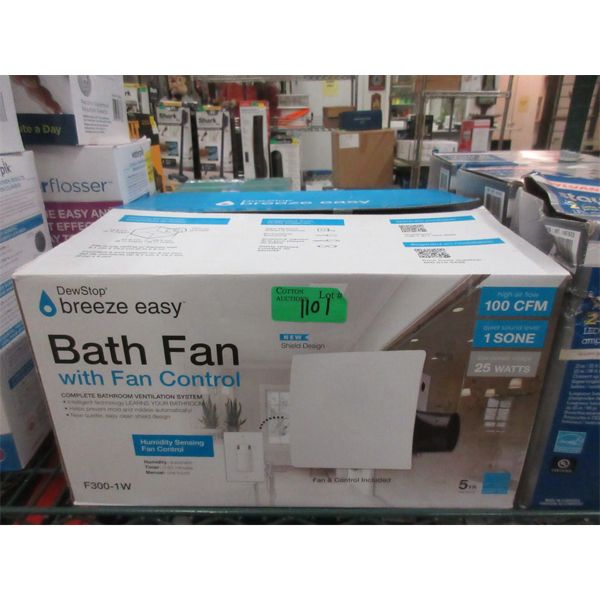 DewStop Breeze Easy Bath Fan - Open Box