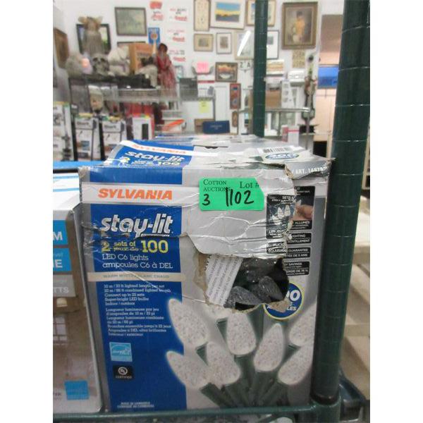 3 Sets of 2 Clear LED C6 String Lights - Open Box