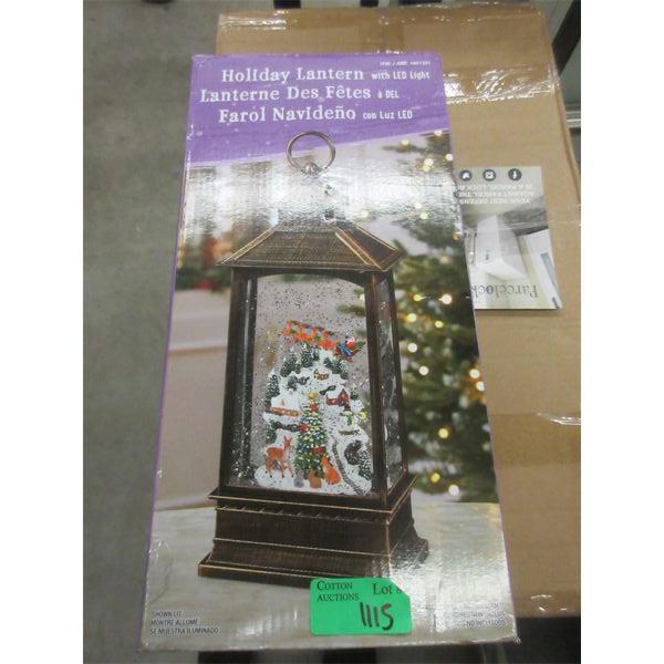 Holiday Lantern with LED Lights & Moving Glitter