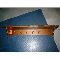 Pine Coat Rack with Shelves