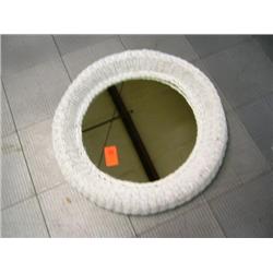 Wicker framed mirror