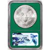 Image 2 : 2017 $1 American Silver Eagle Coin NGC MS69 Early Releases Green Core