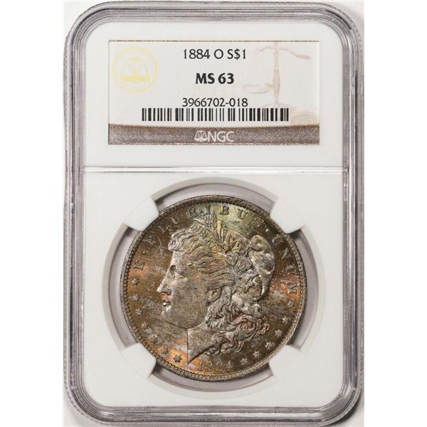 1884-O $1 Morgan Silver Dollar Coin NGC MS63 Amazing Toning
