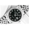 Image 3 : Rolex Mens Stainless Steel Black Roman Datejust Wristwatch with Box