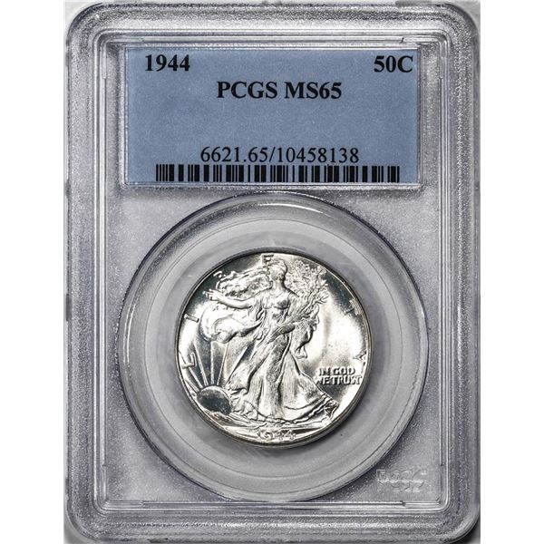 1944 Walking Liberty Half Dollar Coin PCGS MS65