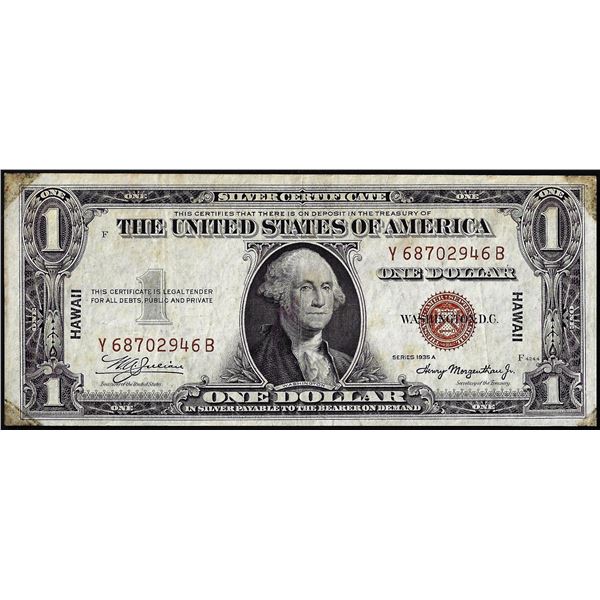 1935A $1 Hawaii WWII Emergency Issue Silver Certificate Note