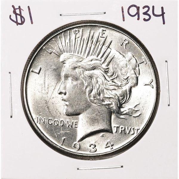 1934 $1 Peace Silver Dollar Coin