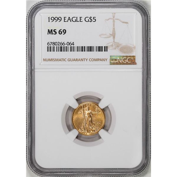 1999 $5 American Gold Eagle Coin NGC MS69