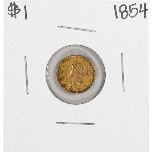 1854 $1 Liberty Head Gold Dollar Coin