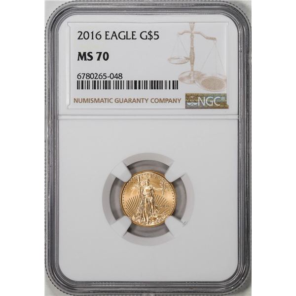 2016 $5 American Gold Eagle Coin NGC MS70