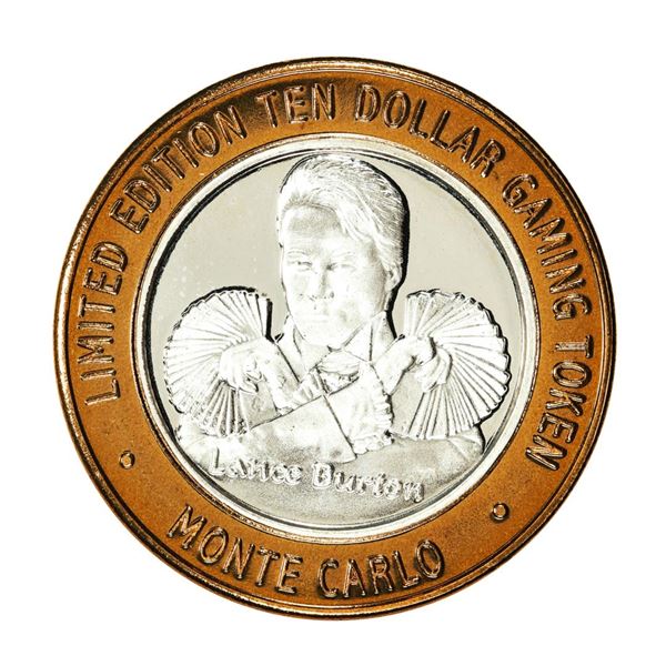 .999 Silver Monte Carlo Las Vegas, Nevada $10 Casino Limited Edition Gaming Token