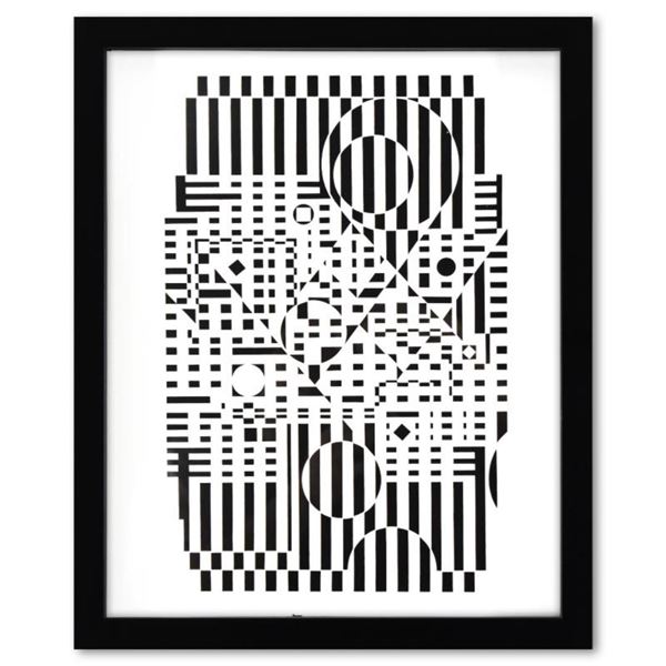 Victor Vasarely (1908-1997) "TY-NEU de la serie Croises" Framed Heliogravure Print