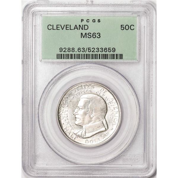 1936 Cleveland Centennial Commemorative Half Dollar Coin PCGS MS63 Old Green Holder