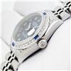 Image 8 : Rolex Ladies Stainless Steel Blue Roman Sapphire and Diamond Datejust Wristwatch
