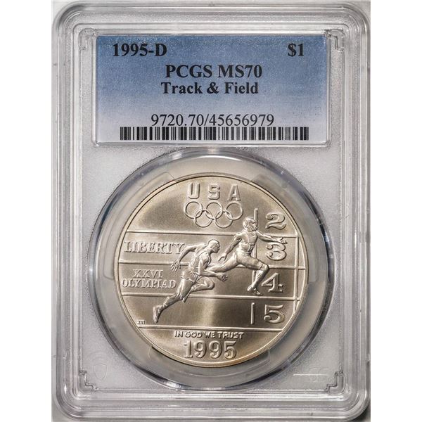 1995-D $1 Olympics Track and Field Commemorative Silver Dollar Coin PCGS MS70