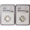 Image 1 : Lot of (2) 1941 Mercury Dime Coins NGC MS65FB