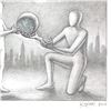 Image 2 : Mark Kostabi "Inheritance" Original Drawing on Paper